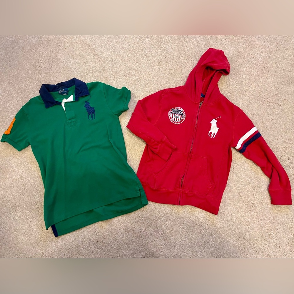 Boys Polo Ralph Lauren Polo Shirt & Hoodie Size M